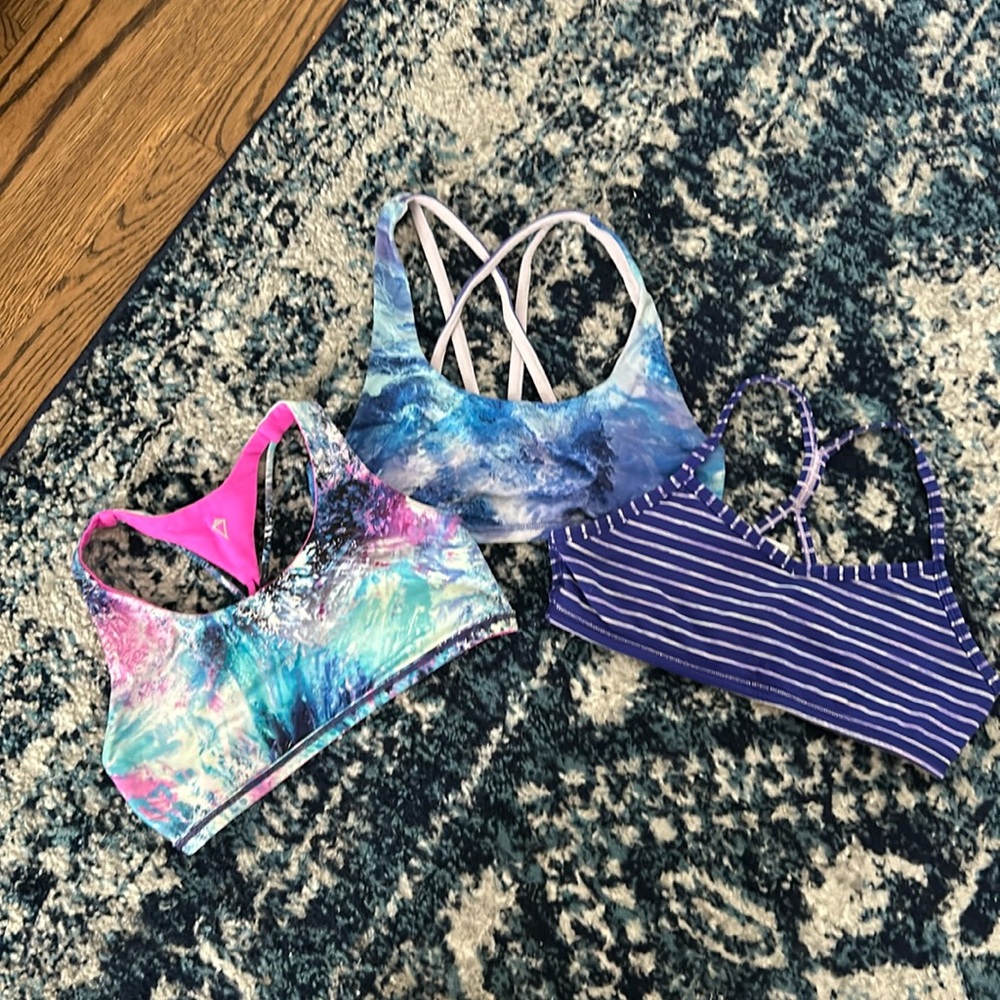3 ivivva sports bras all fit size 14